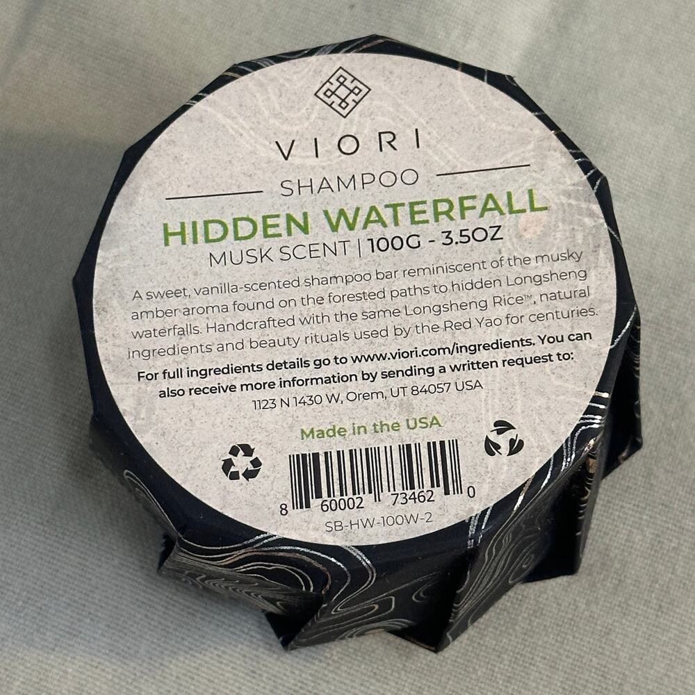 Brand new hidden waterfall viori shampoo bar vanilla musk